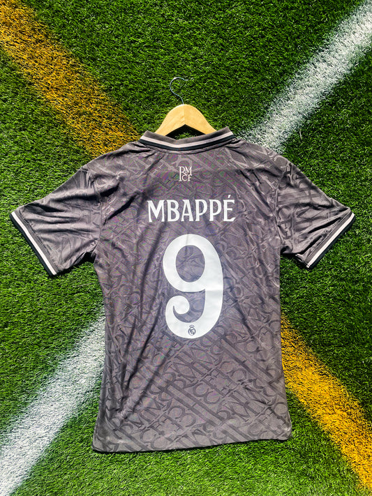 Real Madrid 2024-2025 Third Jersey – Mbappé #9 Modern Gray Adidas Soccer Shirt with Sleek Design - Five Of Cups Official