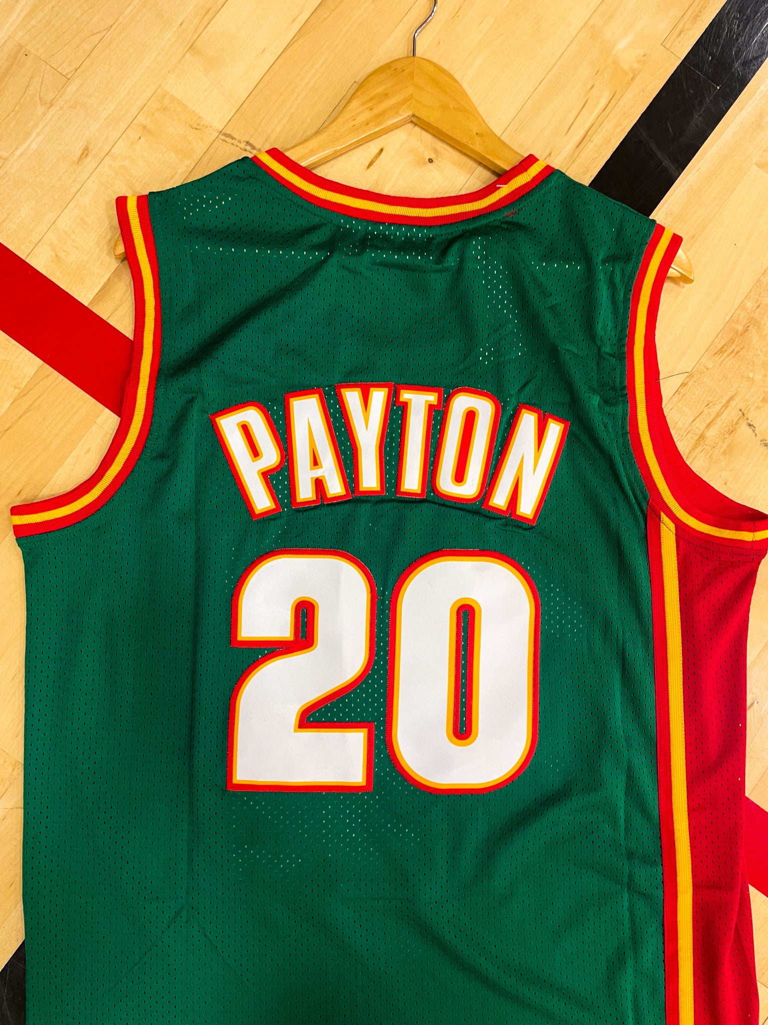 Seattle Supersonics 1995–1996 Gary Payton #20 Vintage NBA Jersey – Emerald Green Glove Edition - Five Of Cups Official