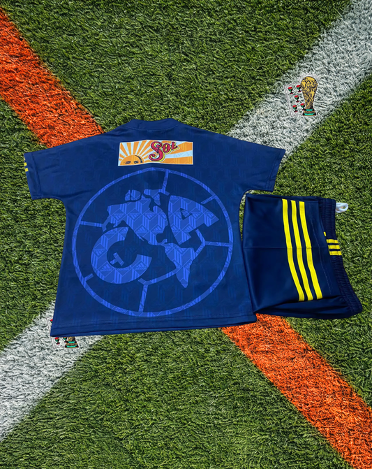 Club America 1996-97 Away Jersey – World Map Navy Youth  Edition