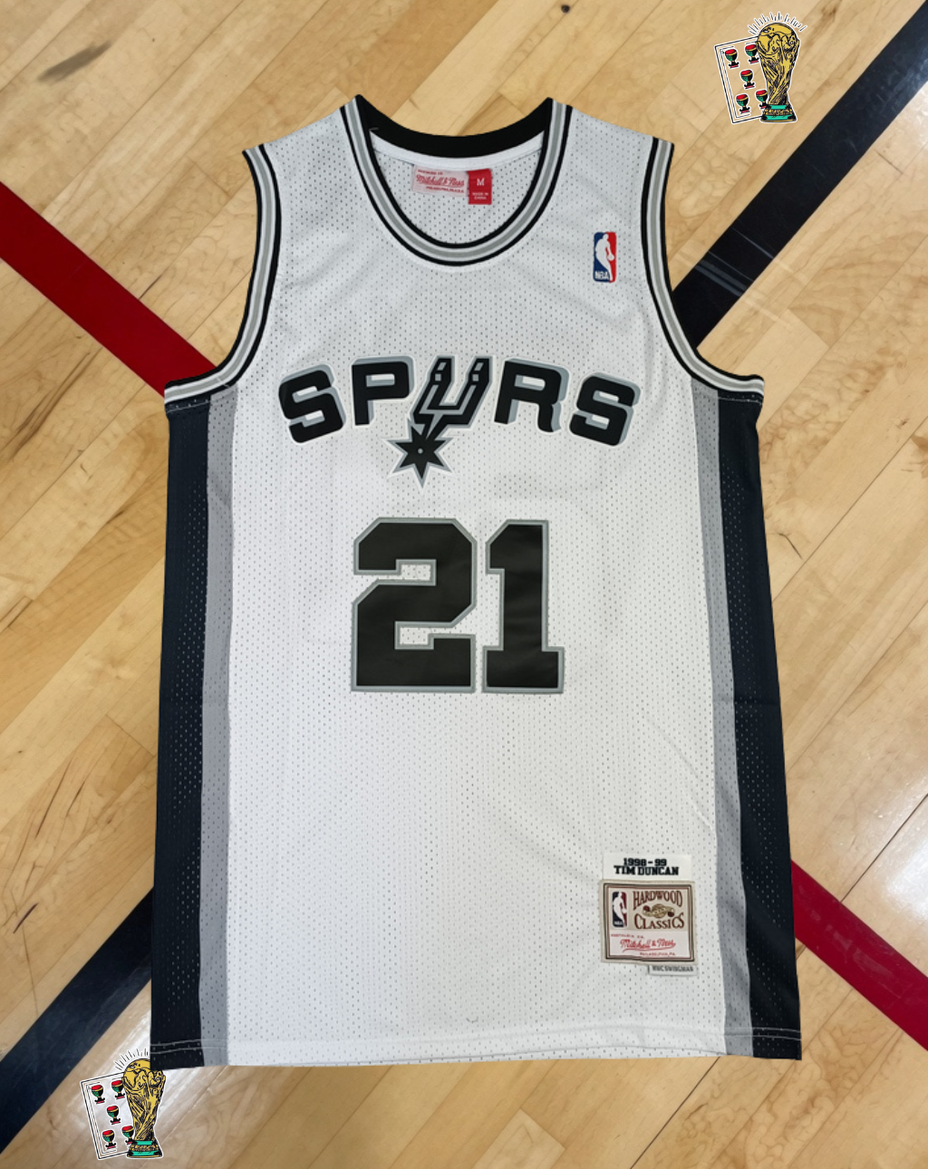 San Antonio Spurs 1998-99 Home Jersey – Duncan White Edition