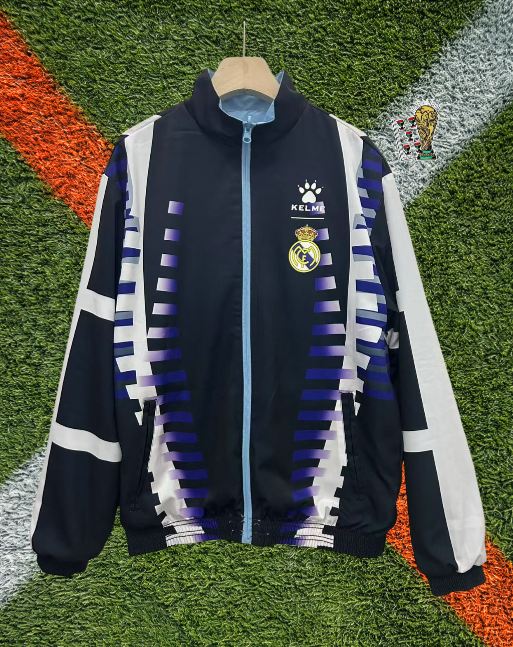 Real Madrid 1990s Windbreaker – Merengue Geometric Edition