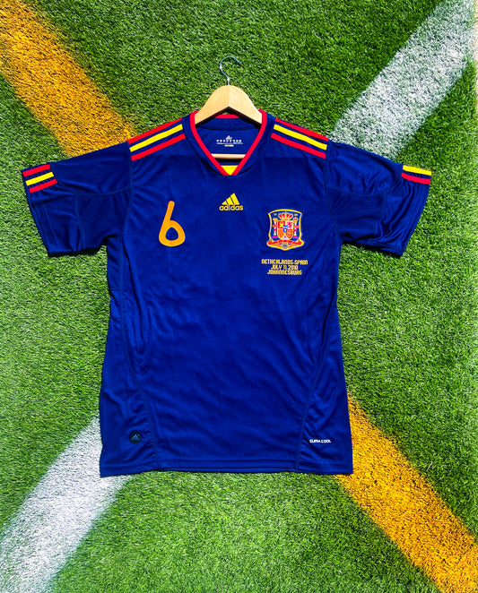 Front view of Spain 2010 Away World Cup Final jersey with Iniesta #6

