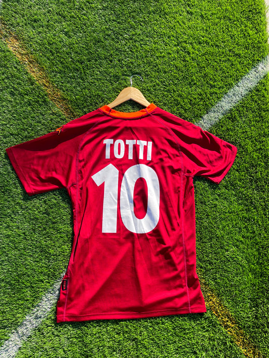 Roma 2000-2001 Home Totti #10 Retro Serie A Champions Soccer Jersey – Classic Giallorossi Glory - Five Of Cups Official