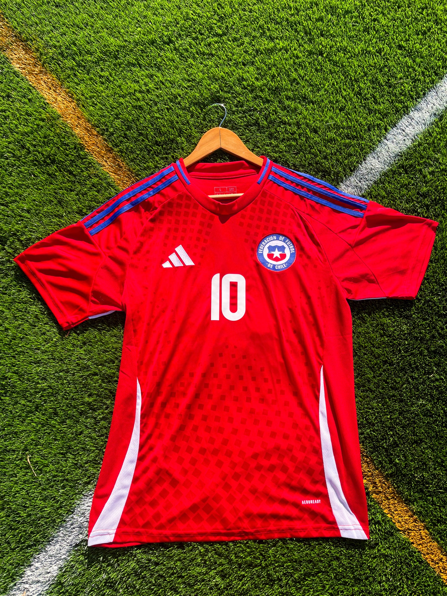 Chile 2024 Home #10 Copa América Jersey – Red Adidas Football Kit with Classic Crest and Modern Design - Five Of Cups Official
