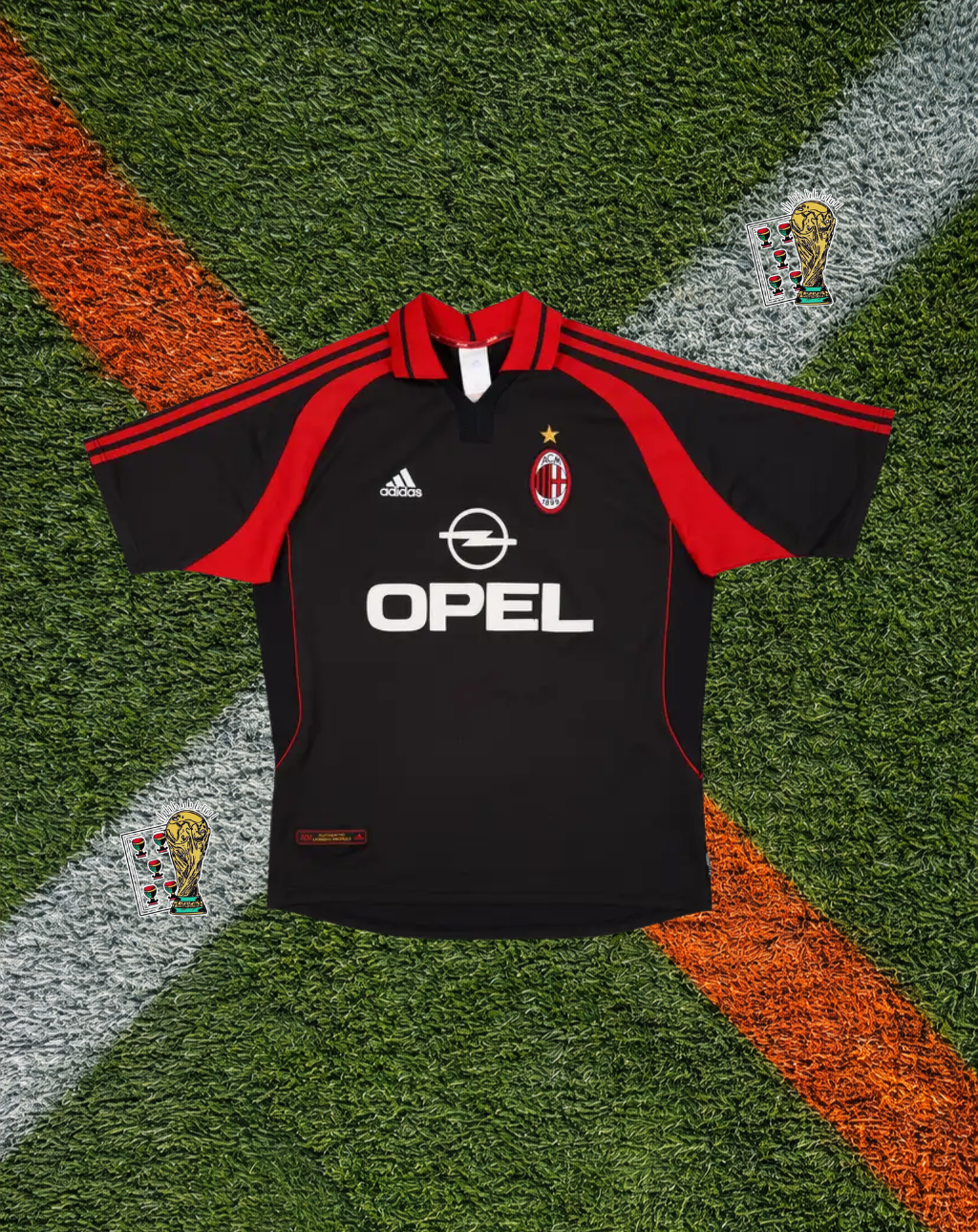 AC Milan 2000–01 Third Jersey – Inzaghi #9 - Vintage Black Opel Kit