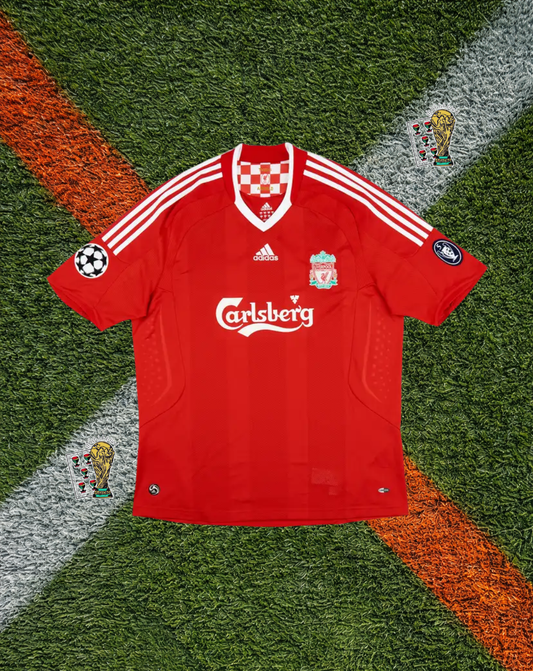 Liverpool FC 2008–10 Home Torres #9 – Adidas Red Retro Football Shirt Carlsberg Vintage