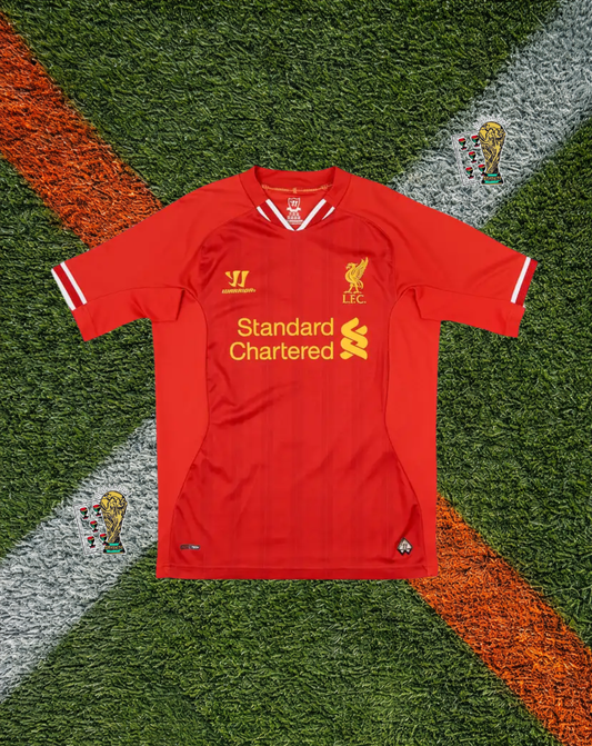 Liverpool FC 2013–14 Home Suarez #9 – Warrior Red Retro Football Jersey Standard Chartered Vintage