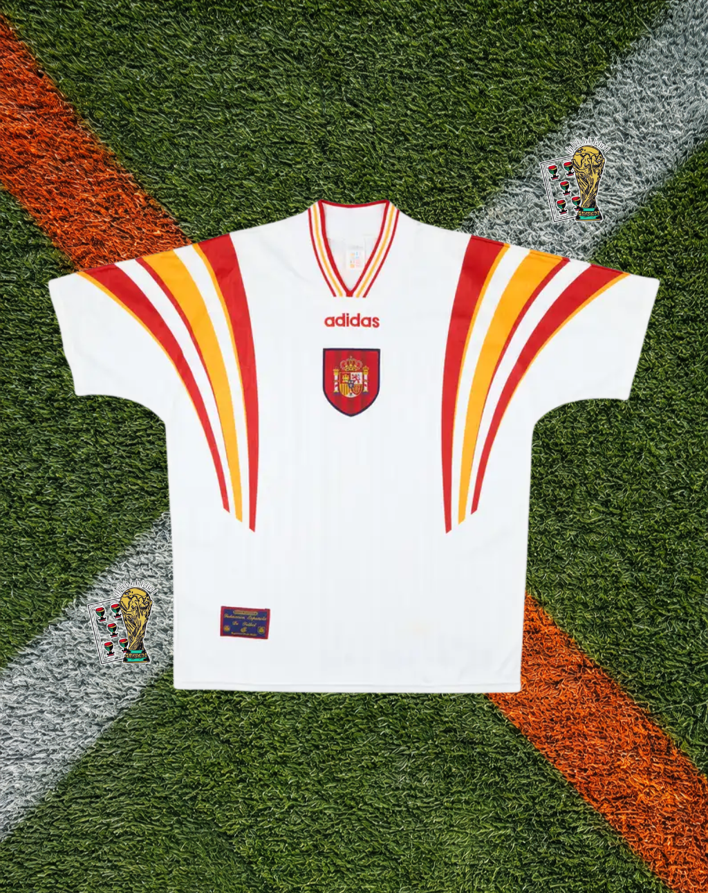 Spain 1996 Third Jersey – EURO 96 Edition – White Classic