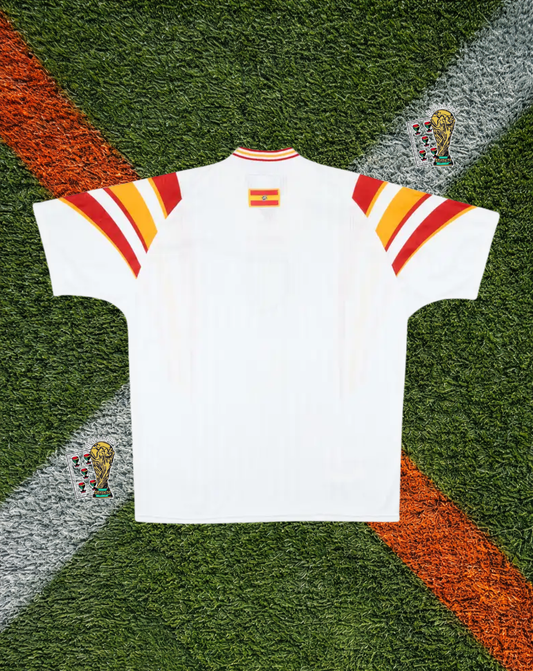 Spain 1996 Third Jersey – EURO 96 Edition – White Classic