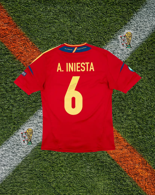 Spain 2012 Home Jersey – Andrés Iniesta #6 – UEFA EURO Champions Edition