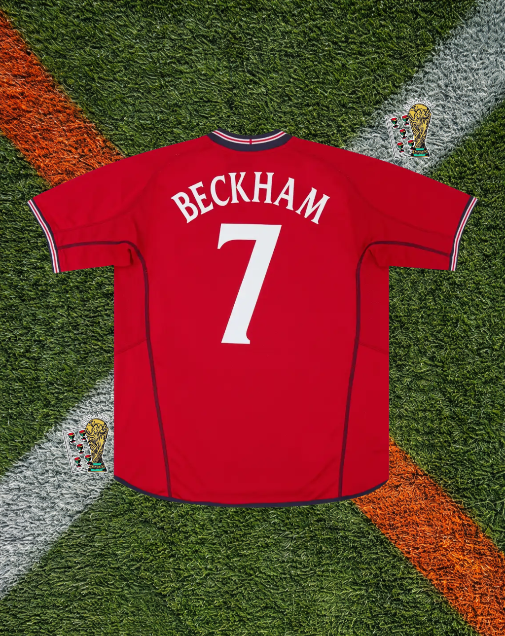 England 2002–2004 Away Jersey – Gerrard #4 -Vintage Red Three Lions Icon