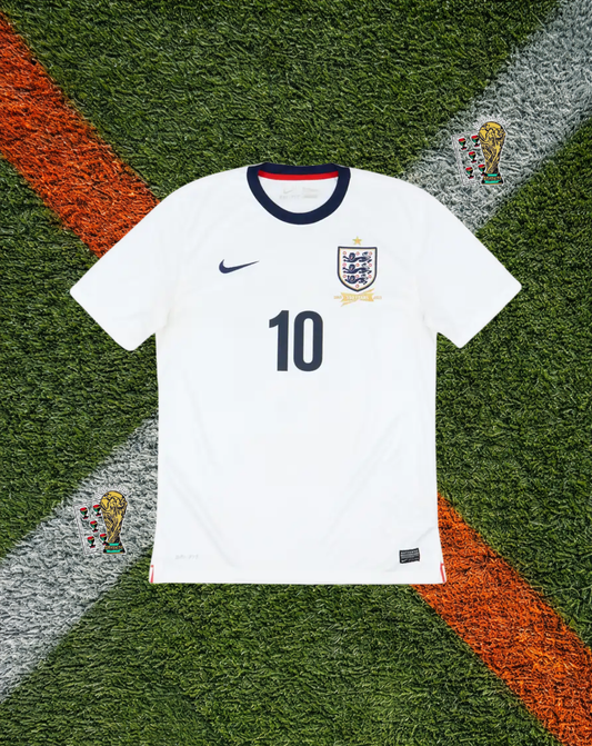 England 2013 Home Jersey (150th Anniversary Edition) – Rooney #10 -Heritage Crest Gold Detail Design