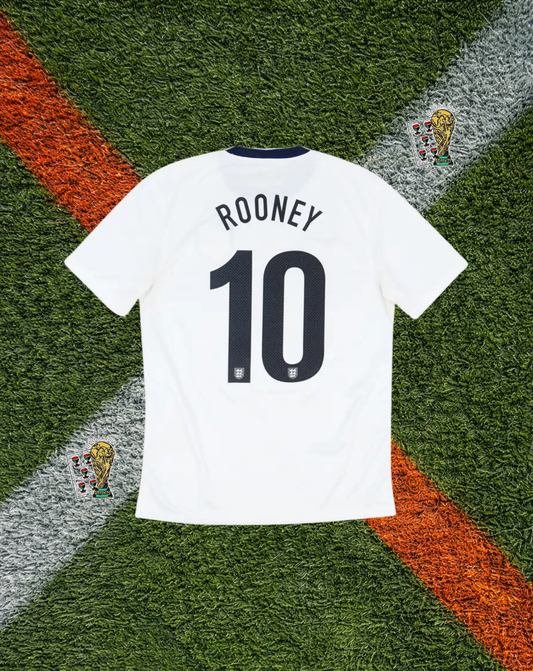 England 2013 Home Jersey (150th Anniversary Edition) – Rooney #10 -Heritage Crest Gold Detail Design