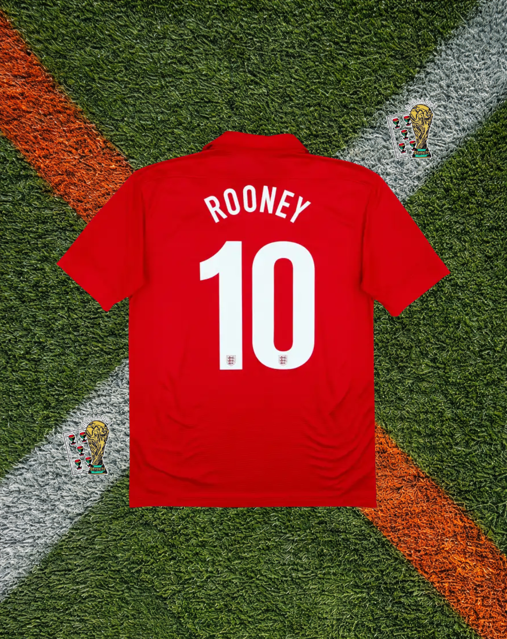 England 2013–2014 Away Jersey (150th Anniversary Edition) – Rooney #10-Red Commemorative Crest Design