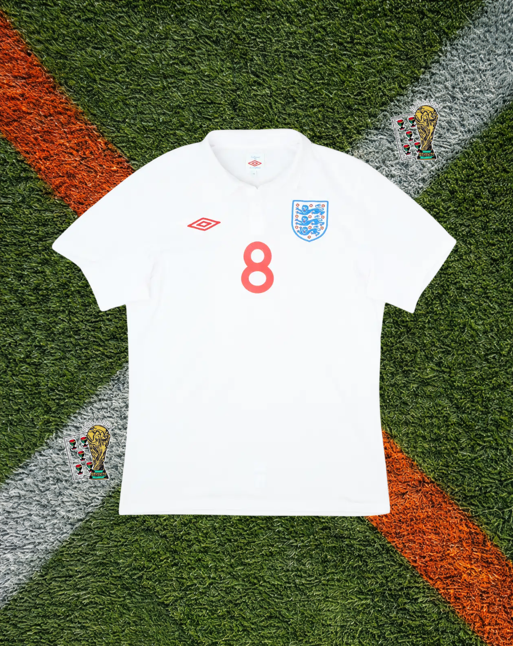 England 2009–2010 Home Jersey – Lampard #8 -Clean White World Cup Edition