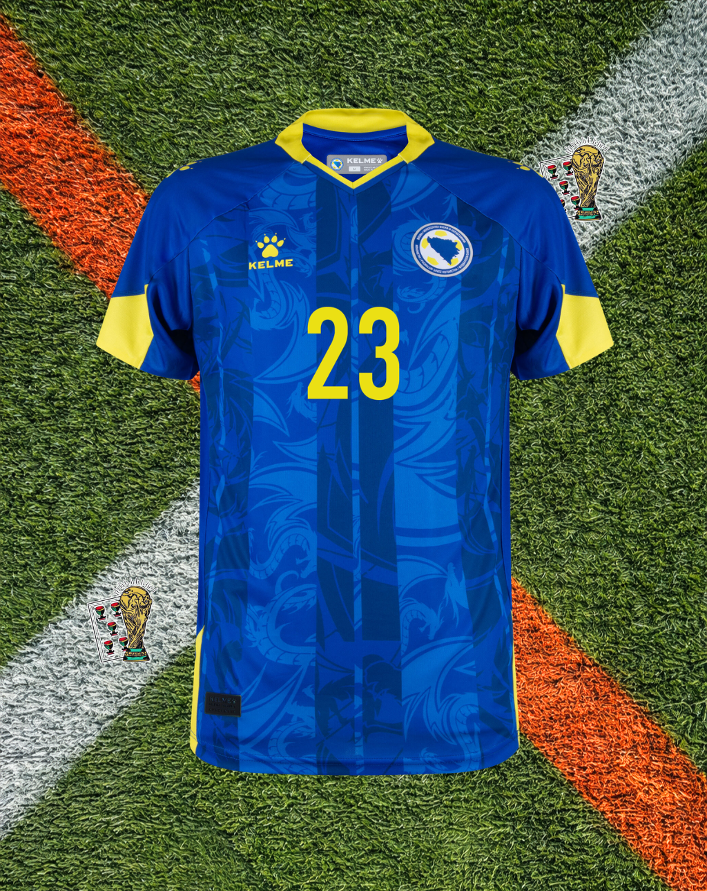 Bosnia and Herzegovina 2023/2024 - Home - #23 - Sublimated Dragon Scale Motif Yellow Accent Trim