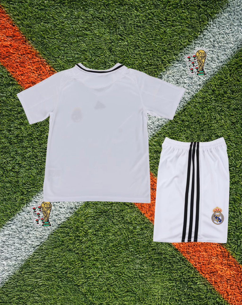 Real Madrid 2008/2009 Home Jersey – ristine White Black Piping Bwin Polo Collar- Youth Edition