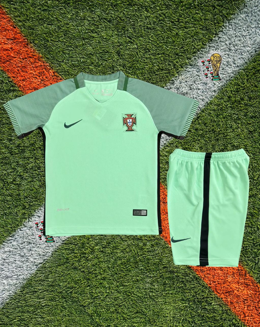Portugal 2016 Away Jersey – Ronaldo #7 -Euro Champions Mint Fade -Kids Edition