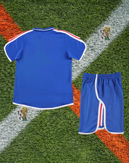 France 2000 Home  Retro Euros Champions Soccer Jersey –  Kit from a Historic Tournament- Kids Edition