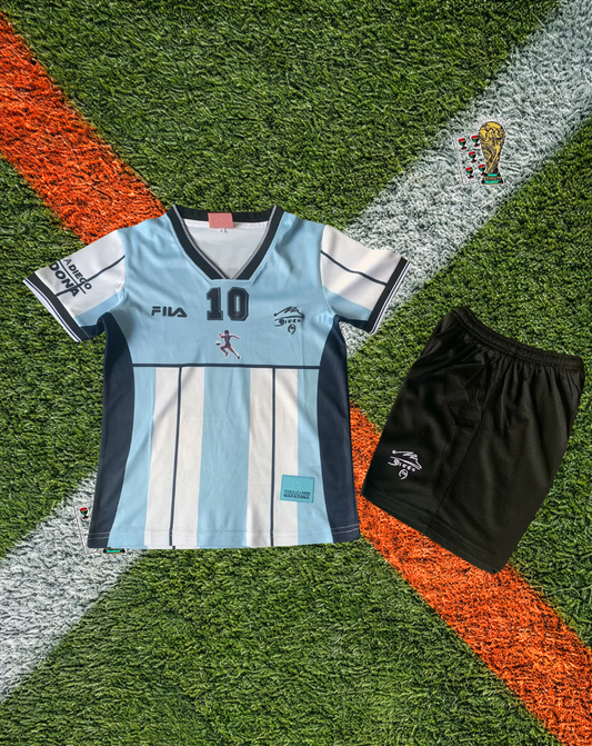 Argentina 2001 Testimonial Maradona #10 – Fila  Tribute Jersey “Homenaje a Diego” Kids Jersey