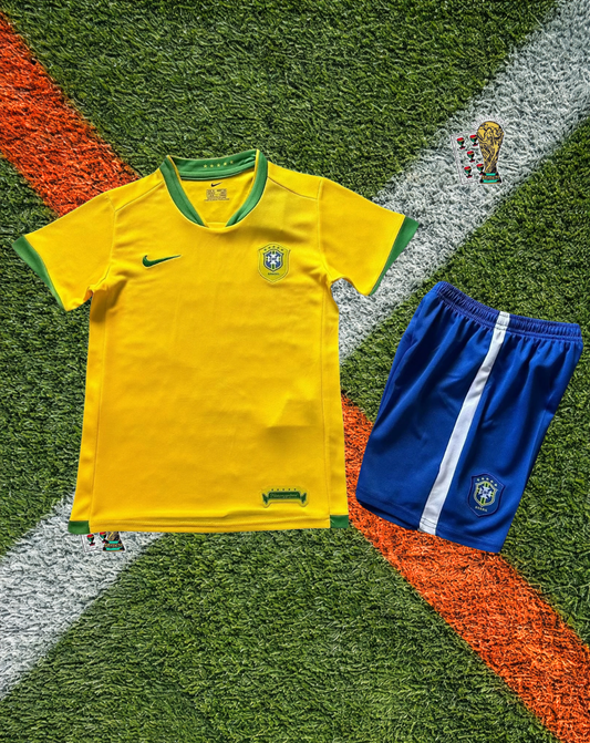 Brazil 2006 Home Jersey – Tradition yellow and Blue- World Cup Jersey- Kids Version