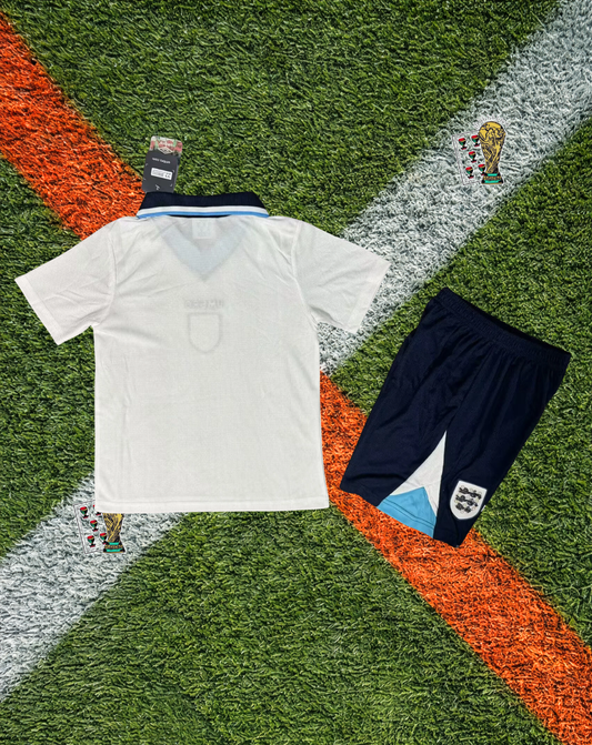 England 1995–1997 Home Jersey -Navy Collar & Teal Trim Edition- Kids Edition