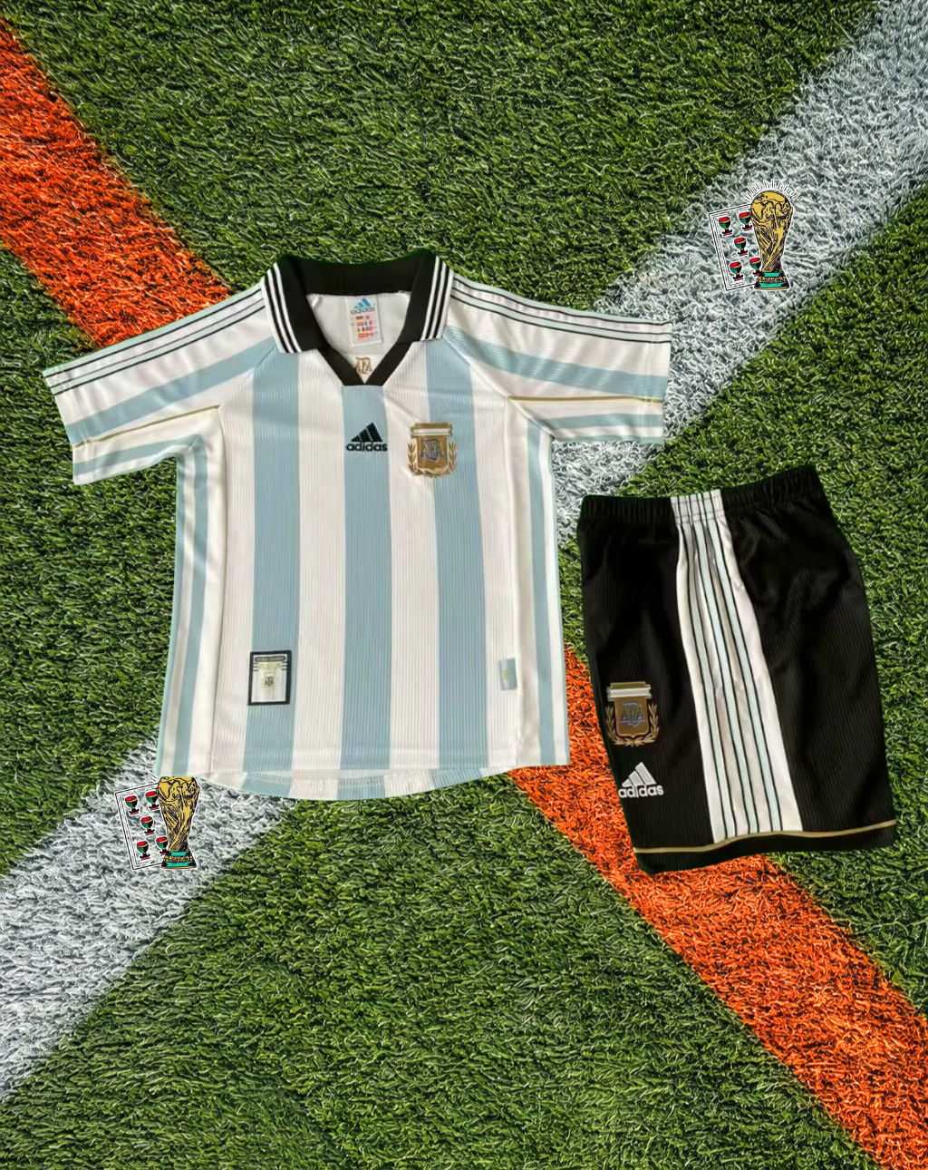 Argentina 1998 Home Jersey- Vintage World Cup Classic Kids Football Kit