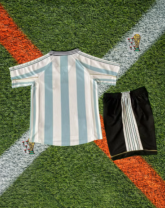 Argentina 1998 Home Jersey- Vintage World Cup Classic Kids Football Kit