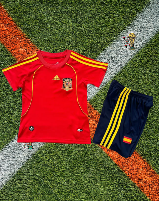 Spain 2008 Home Euro Jersey – Champions Edition- Kids Edition