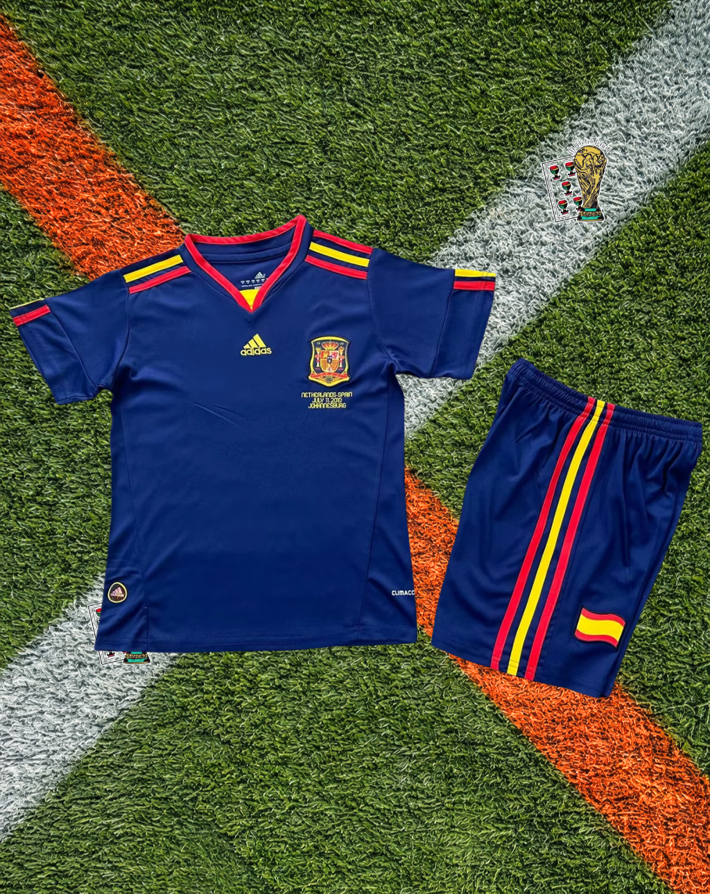 Spain 2010 Away  Iconic World Cup Final Soccer Jersey – Legendary Championship Kit- Kids Edition