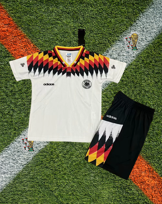 Germany 1994–96 Home Jersey – Adidas White Diamond Era Classic - Youth Edition
