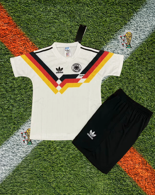 Germany 1990 Home #10 Vintage Adidas Soccer Jersey – Iconic Retro World Cup Champions Kit with Classic Tri-Color Design- Youth Edition