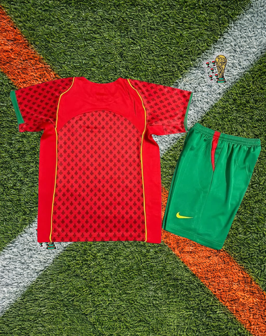 Portugal 2004 Home C. Ronaldo #7 Vintage Euro Cup Final Soccer Jersey – Iconic Kit- Kids Edition