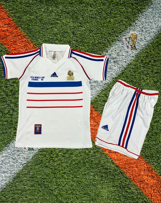 France 1998 Away  Retro World Cup Champions Soccer Jersey – Vintage Kids Edition