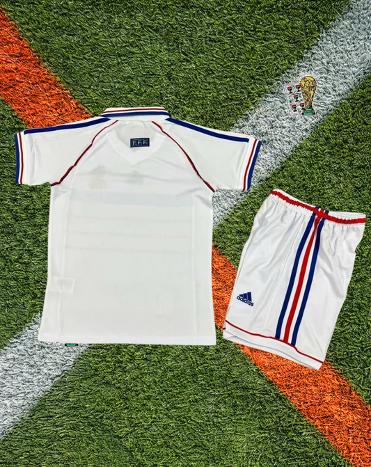 France 1998 Away  Retro World Cup Champions Soccer Jersey – Vintage Kids Edition