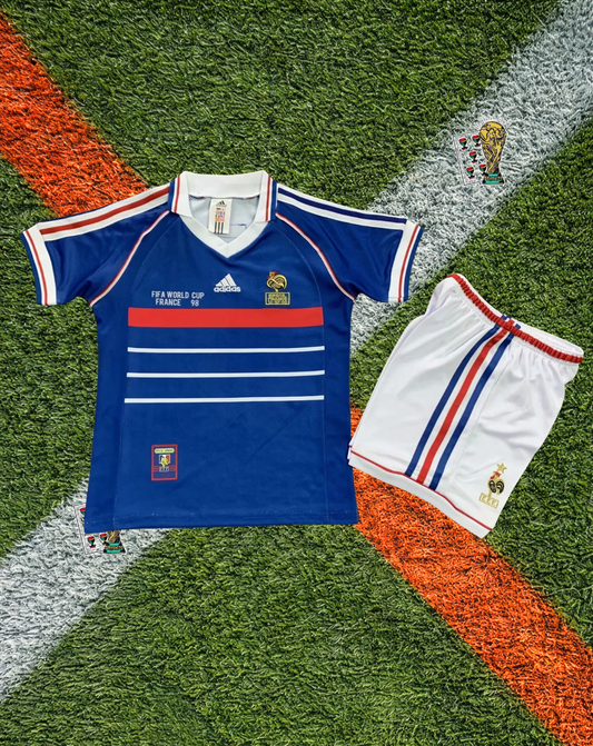 France 1998 Home  Retro World Cup Champions Soccer Jersey – Vintage Kids Edition