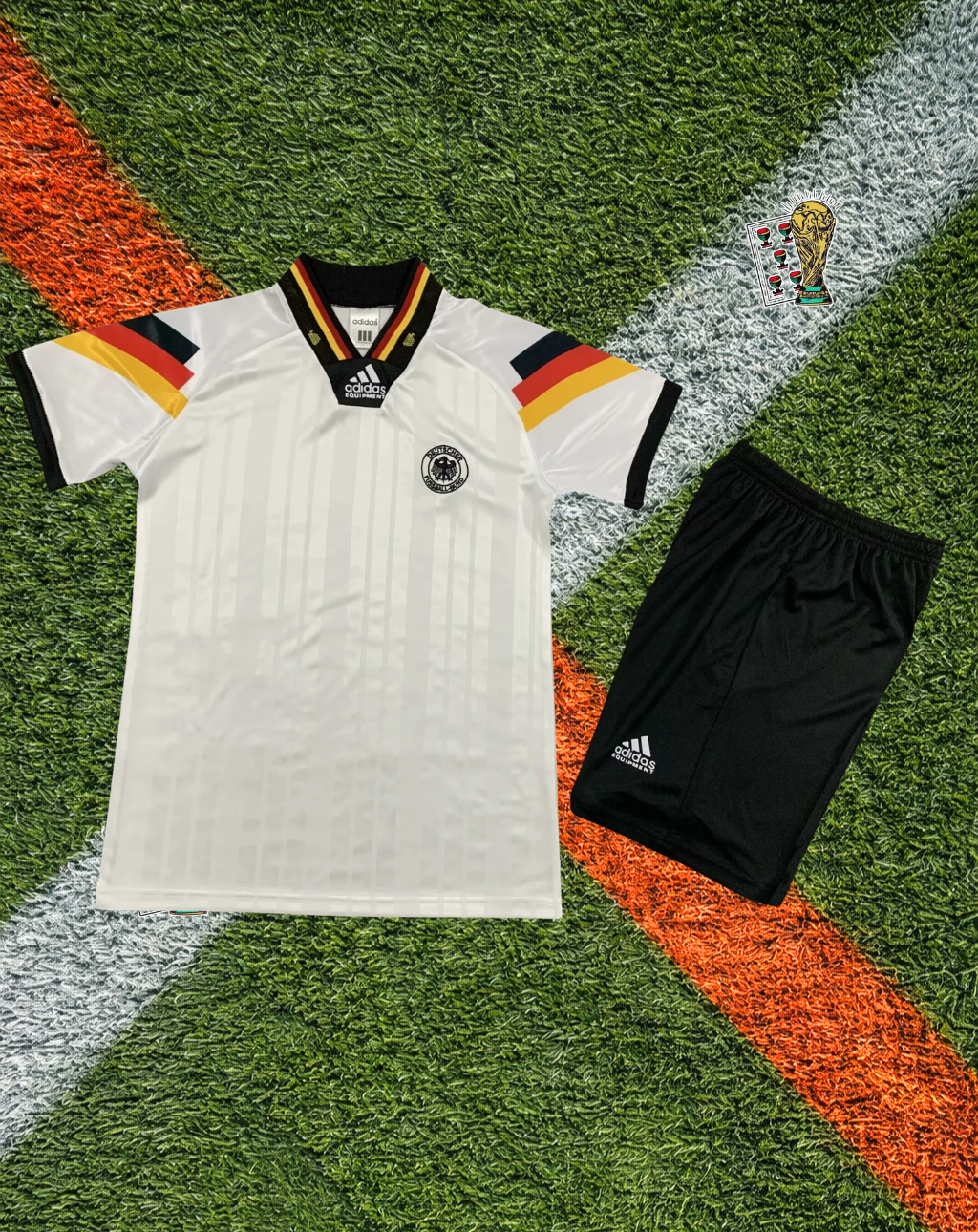 Germany 1992 Home Jersey – Lothar Matthäus #10 – Iconic Chevron Euro Kit- Youth Edition