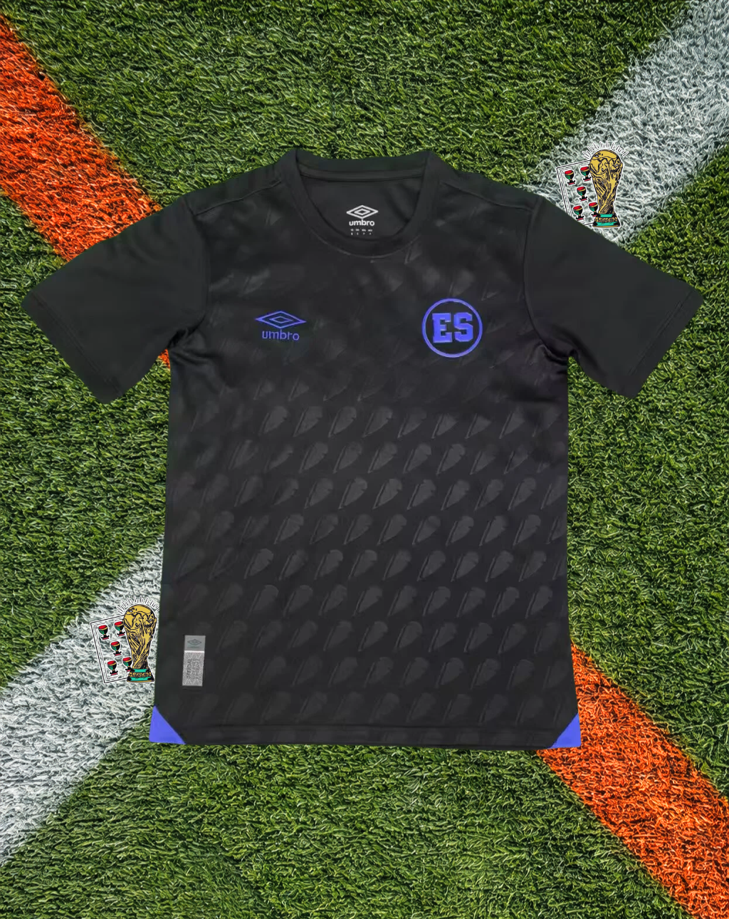 El Salvador 2025/2026  Third Jersey - Stealth Black Metallic Gold Trim Crew-Neck