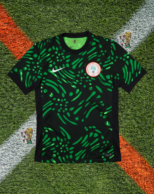 Nigeria 2024 Home Jersey – Forest Green Naija Graphic Print Crew Neck