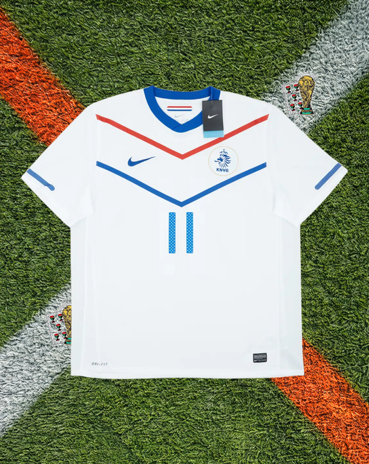 Netherlands 2010–2012 Away Jersey – ROBBEN #11 – White Oranje Edition