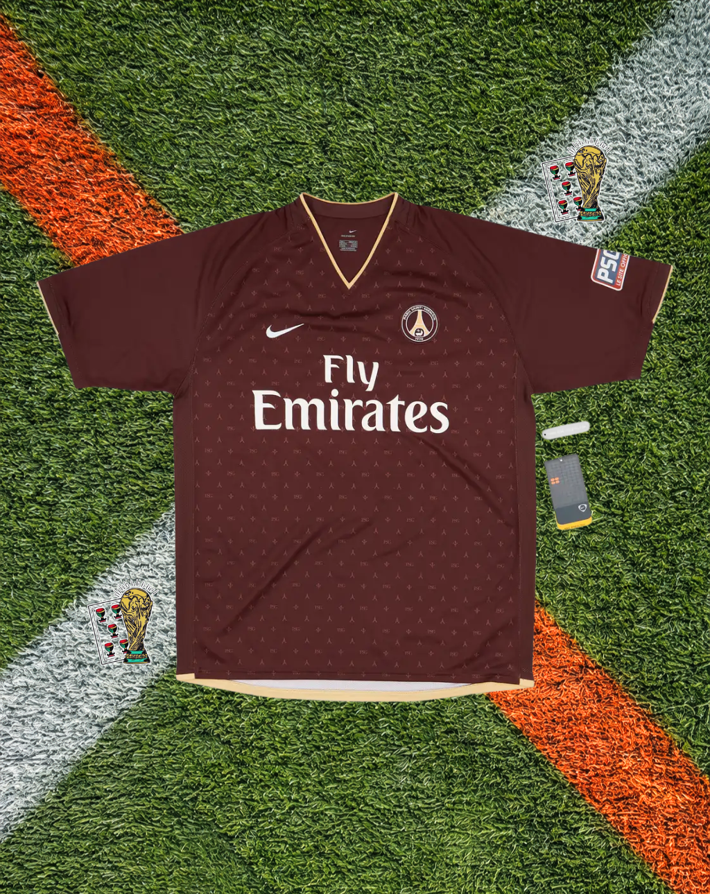 Paris Saint-Germain 2006-07 Away Pauleta #9  – Burgundy Fly Emirates PSG Kit