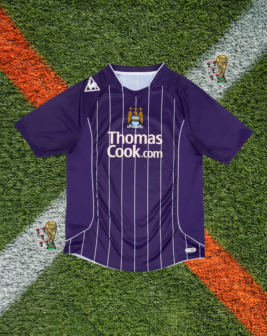 Manchester City 2007-08 Away Jersey – Elano #11 – Le Coq Sportif Pinstripe