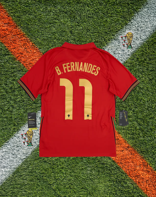 Portugal 2020–2021 Home Jersey – Bruno Fernandes #11 -Classic Deep Red Modern Edition