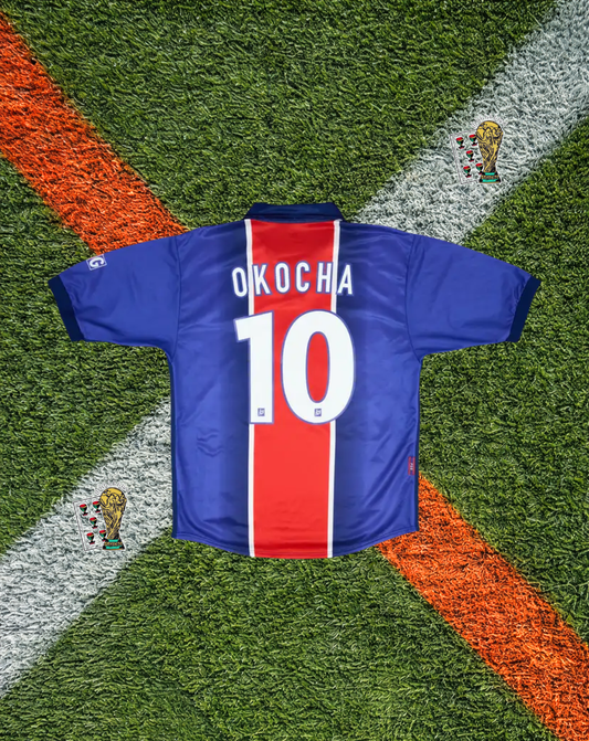 Paris Saint-Germain 1998/1999 Home Classic Football Shirt – Okocha #10 – Hechter Stripe Nike Era