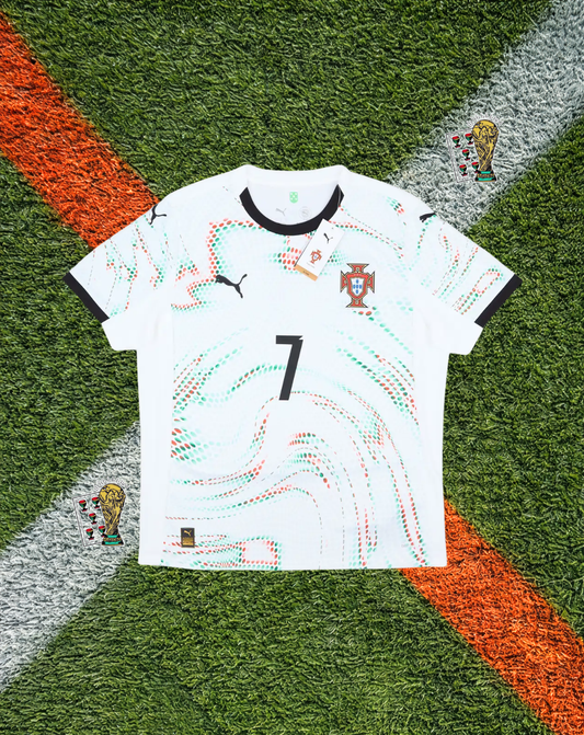 Portugal 2025–2026 Away Jersey – Ronaldo #7- Wave-Pattern Future Vision Edition