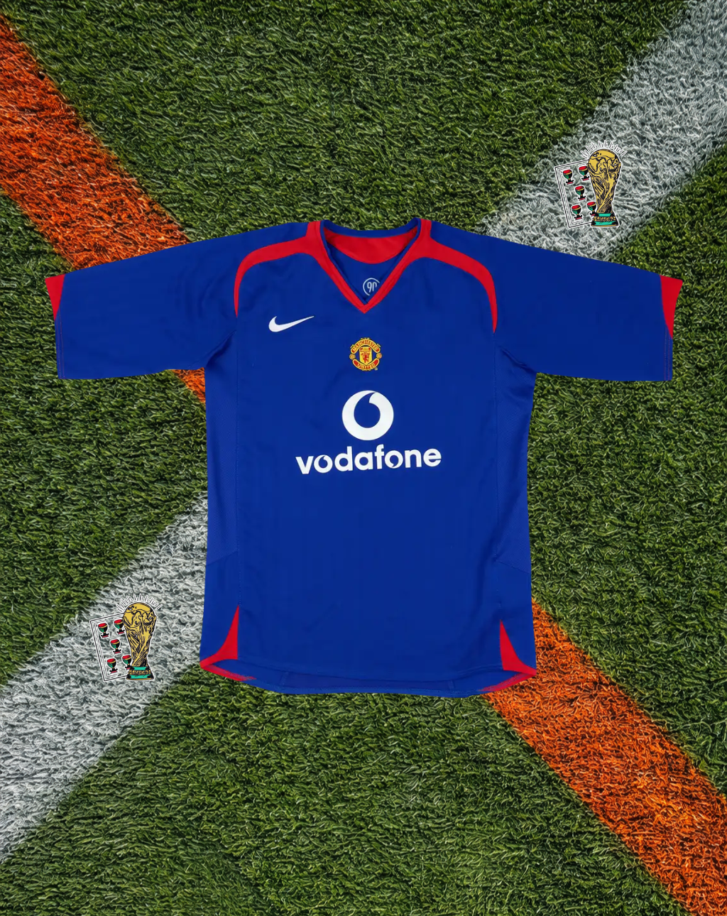 Manchester United 2005–06 Away Ronaldo #7 – Nike Blue Retro Football Shirt Vodafone