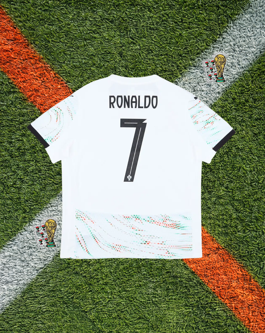 Portugal 2025–2026 Away Jersey – Ronaldo #7- Wave-Pattern Future Vision Edition