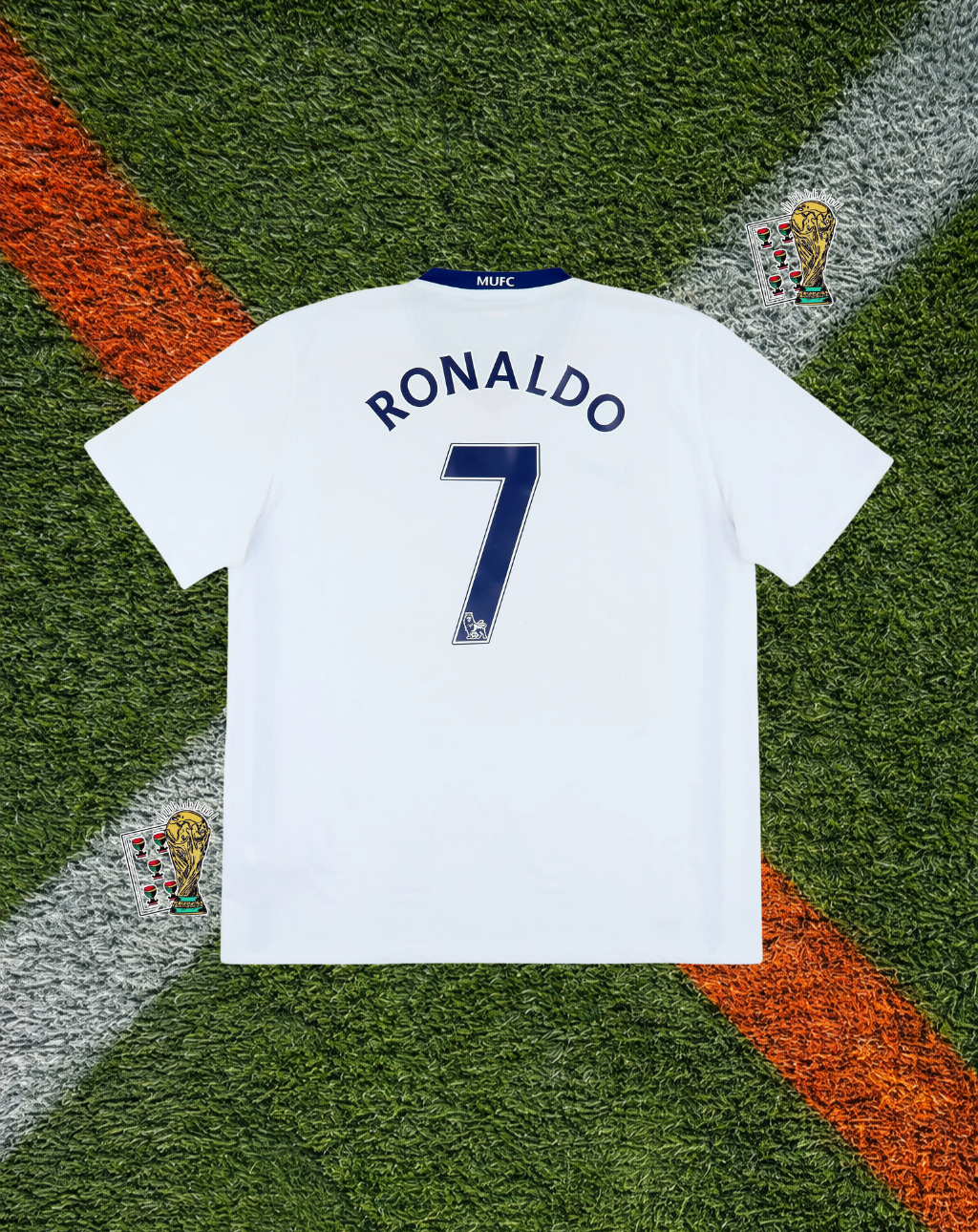 Manchester United 2008–10 Away Ronaldo #7 – Nike White Retro Football Jersey AIG Vintage