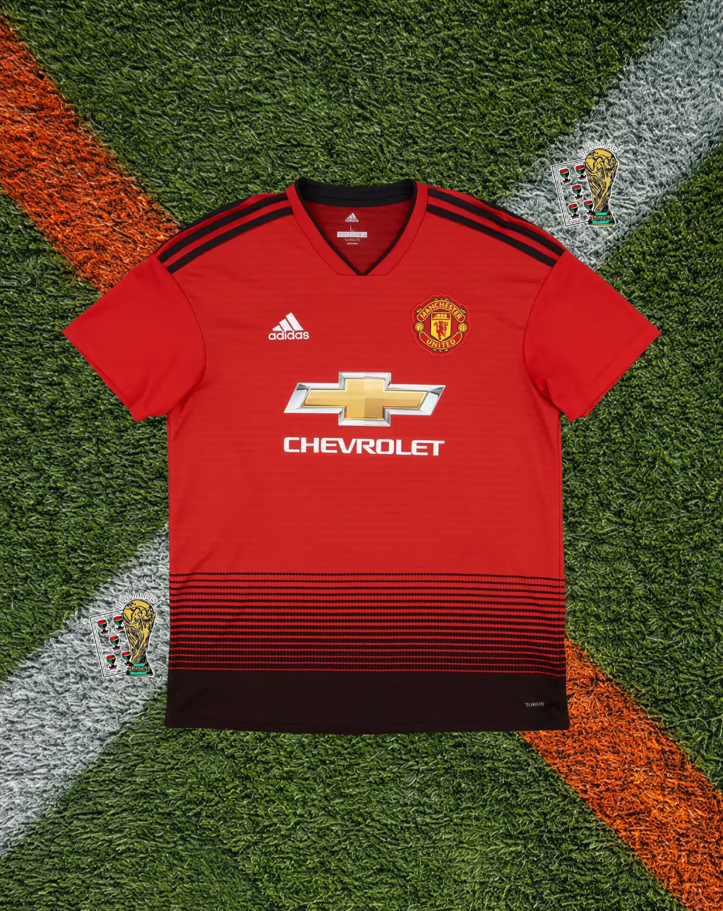 Manchester United 2018–19 Home Pogba #6 – Adidas Red Retro Football Jersey Chevrolet Vintage