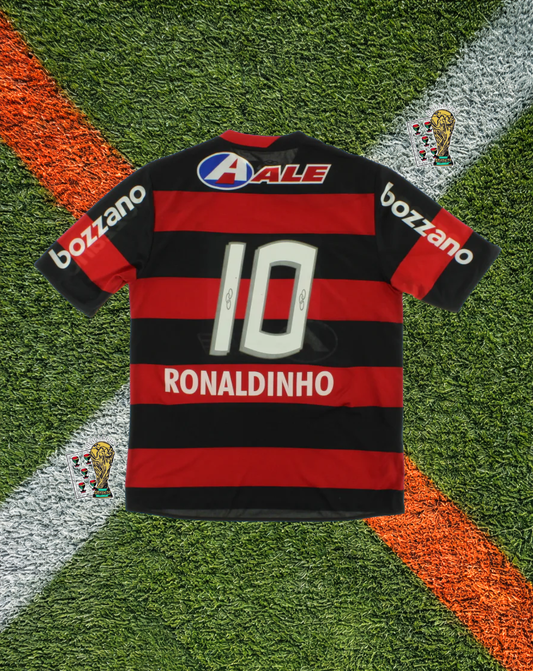 Flamengo 2011 Home Retro Soccer Jersey- Ronaldinho #10 – Classic Mengão Red & Black